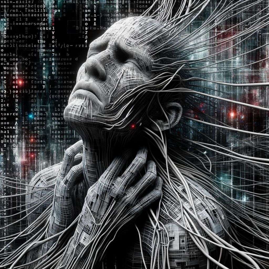a representation of anxiety, digital art, dystopia